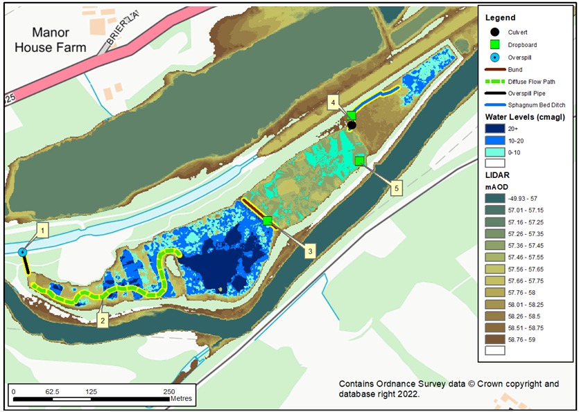 Enhanced LIDAR (ground radar) map showing canal as a water supply 