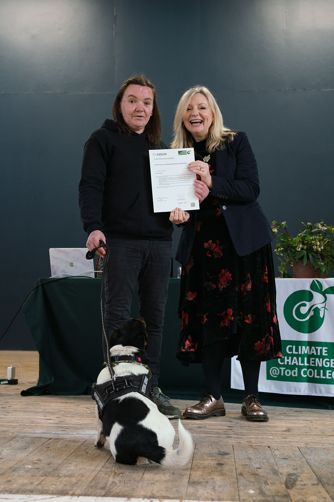 West Yorkshire Mayor, Tracy Brabin, congratulating graduates from Todmorden’s Climate Challenge College 